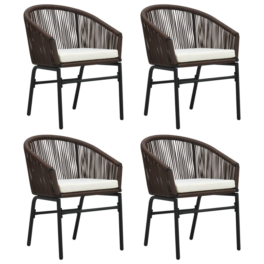 5 Piece Garden Dining Set Brown