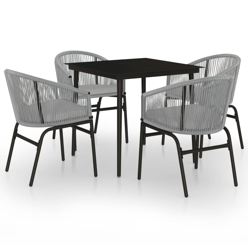 5 Piece Garden Dining Set Grey