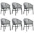 7 Piece Garden Dining Set Grey