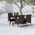 5 Piece Garden Dining Set with Cushions Black