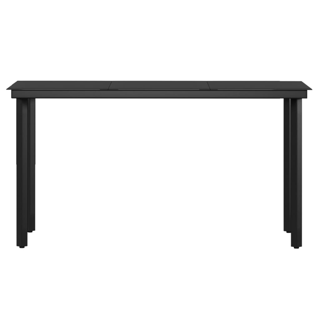 7 Piece Garden Dining Set with Cushions Black