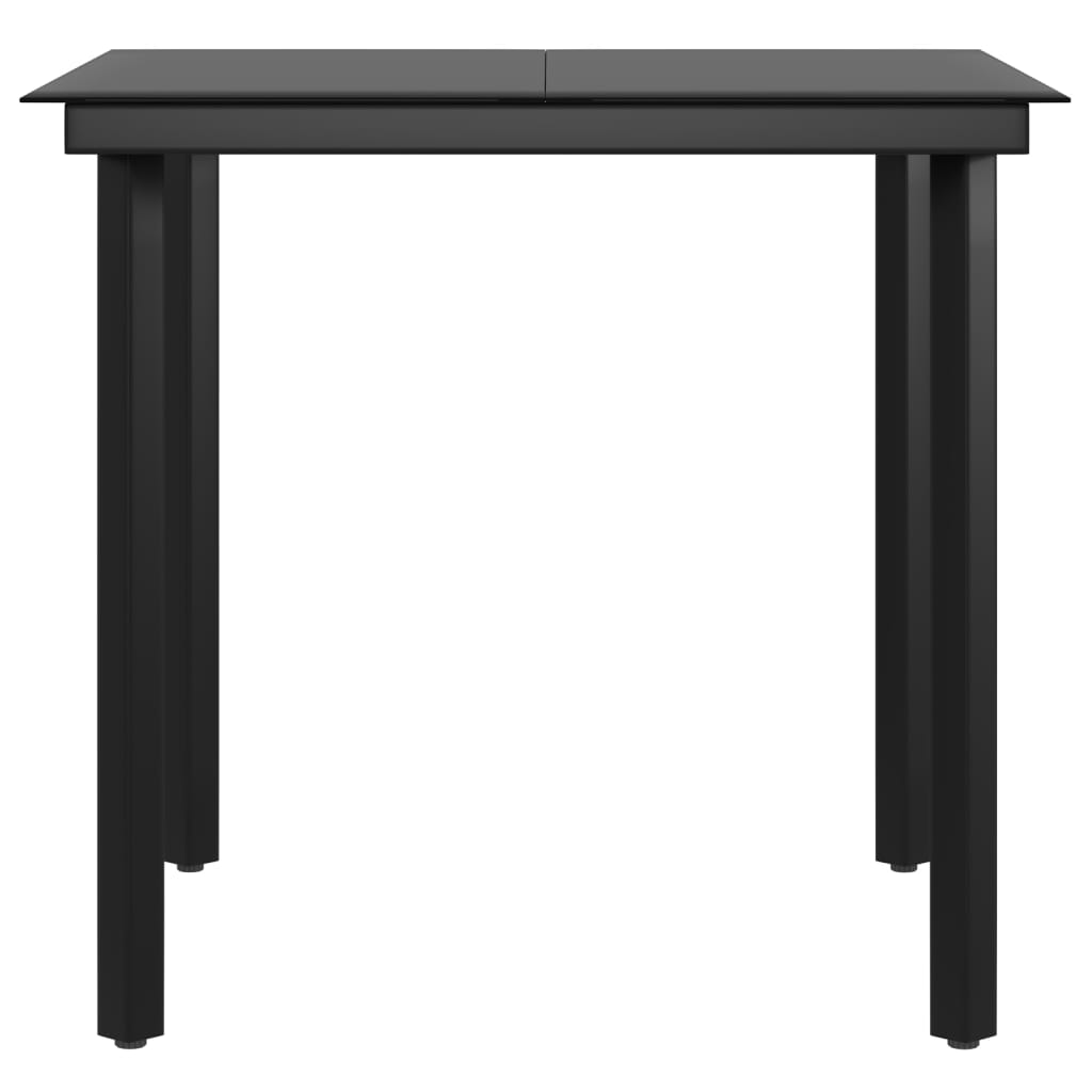 3 Piece Garden Dining Set with Cushions Grey and Black