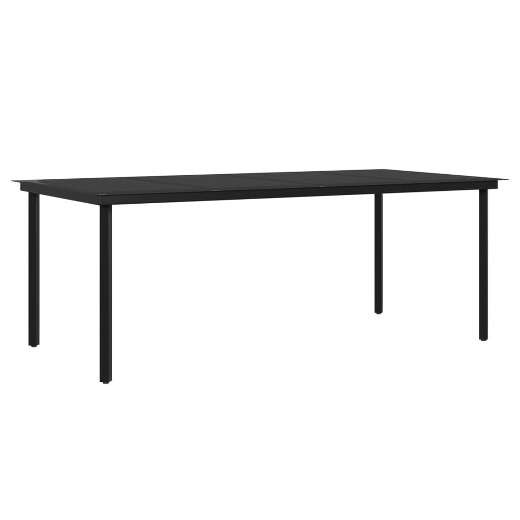 7 Piece Garden Dining Set with Cushions Grey and Black