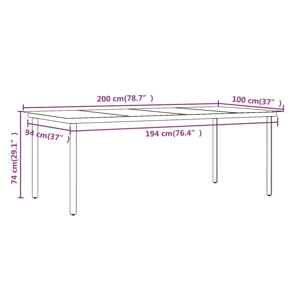7 Piece Garden Dining Set with Cushions Grey and Black