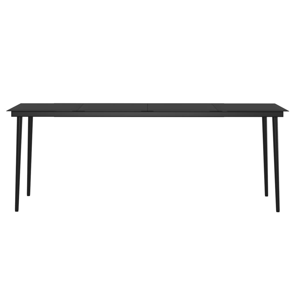 9 Piece Garden Dining Set with Cushions Black