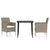 3 Piece Garden Dining Set with Cushions Beige and Black