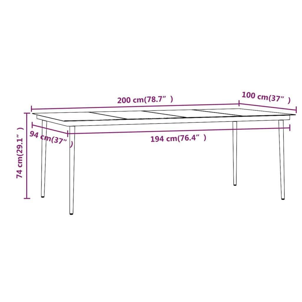7 Piece Garden Dining Set with Cushions Beige and Black