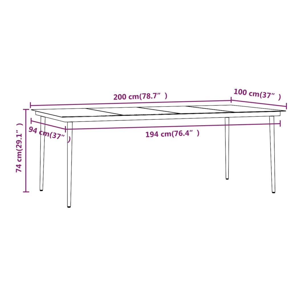 9 Piece Garden Dining Set with Cushions Beige and Black