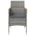 3 Piece Outdoor Dining Set with Cushions Grey and Black