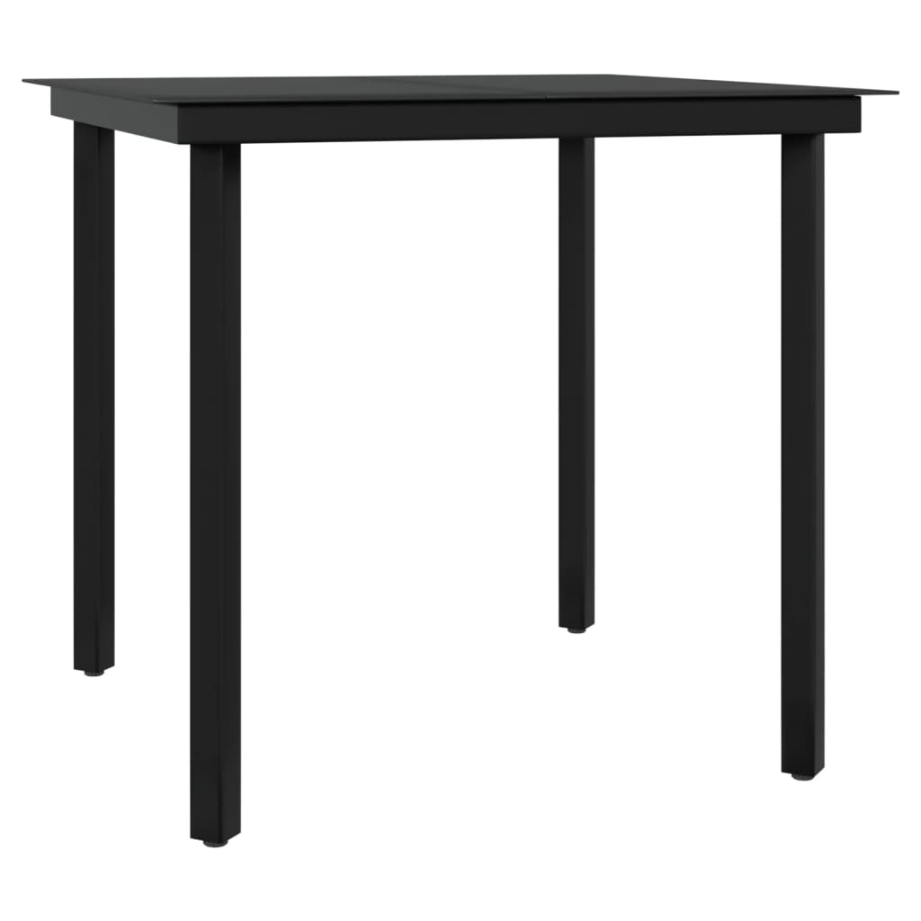 3 Piece Outdoor Dining Set with Cushions Grey and Black