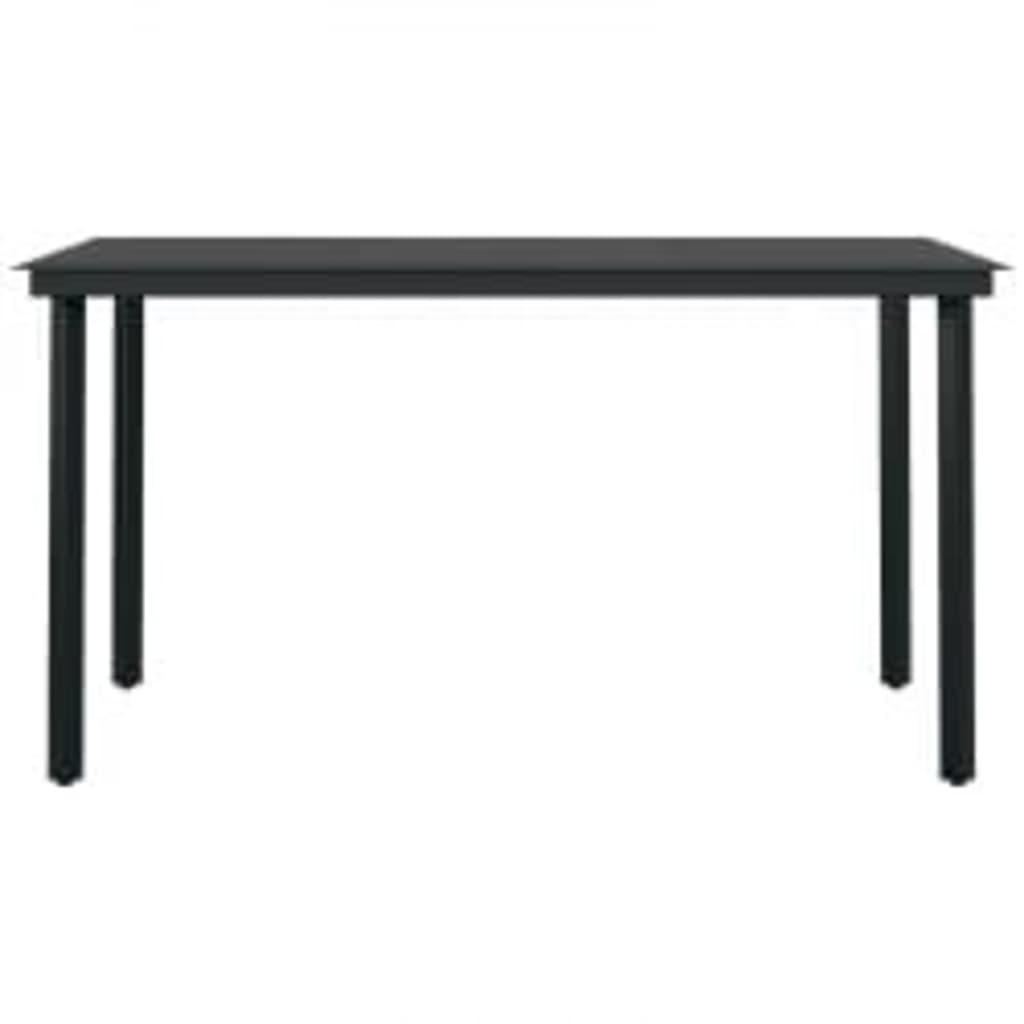 7 Piece Outdoor Dining Set with Cushions Grey and Black