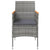 3 Piece Outdoor Dining Set with Cushions Grey and Black