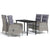 5 Piece Outdoor Dining Set with Cushions Grey and Black