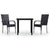 3 Piece Outdoor Dining Set Black