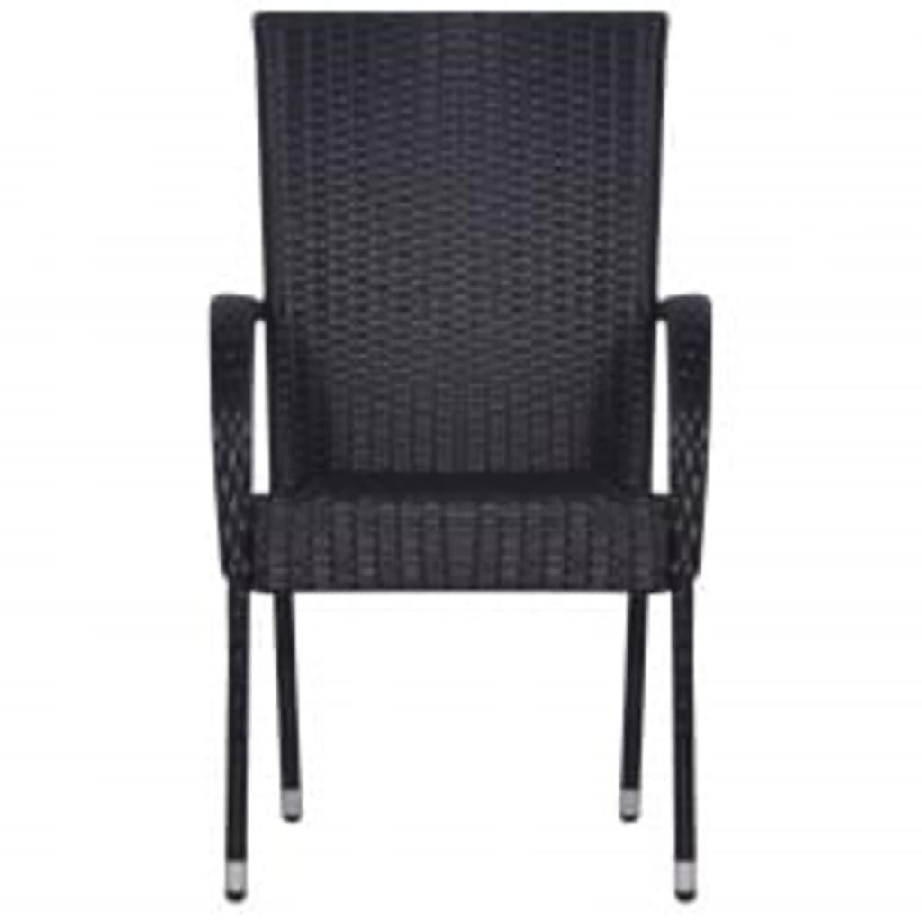 3 Piece Outdoor Dining Set Black
