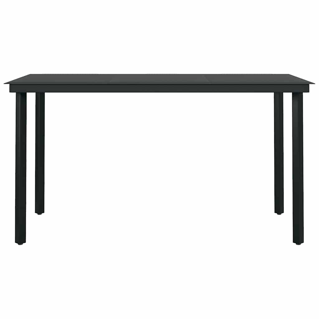 7 Piece Outdoor Dining Set Brown and Black