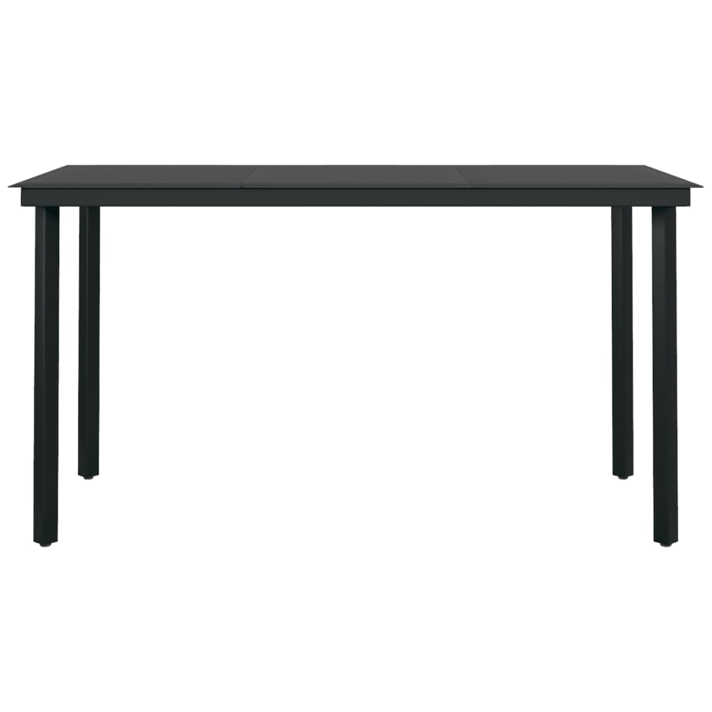 5 Piece Garden Dining Set Grey and Black
