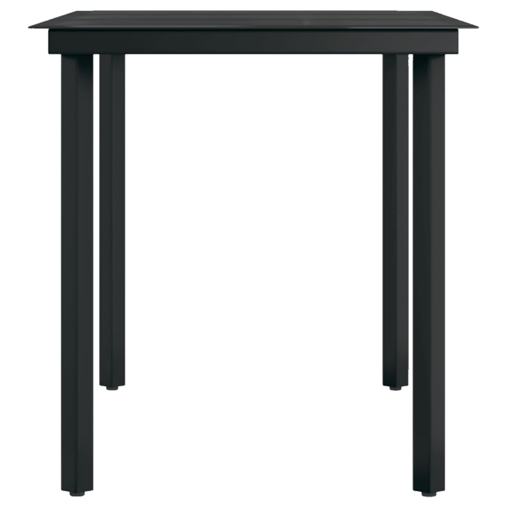 5 Piece Garden Dining Set Grey and Black