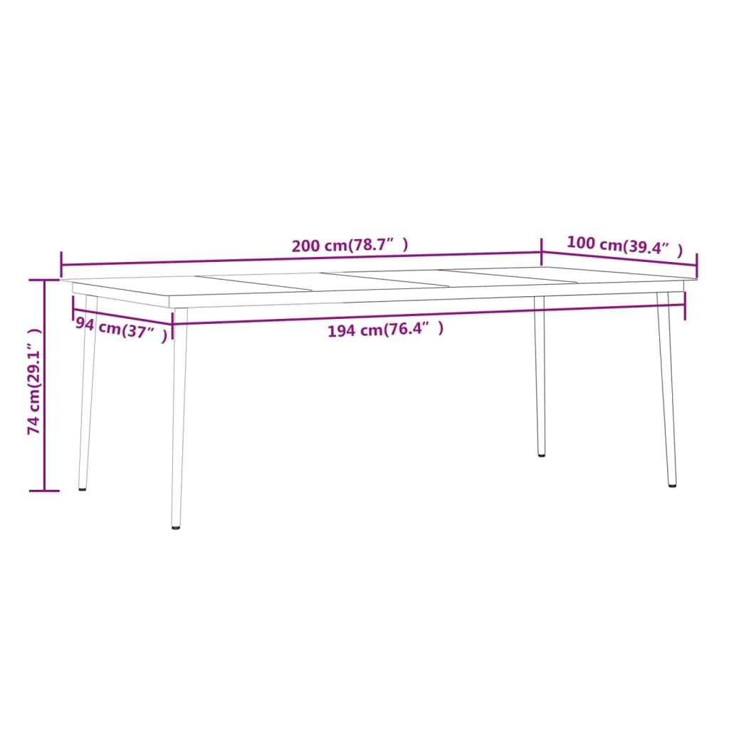9 Piece Garden Dining Set with Cushions Black