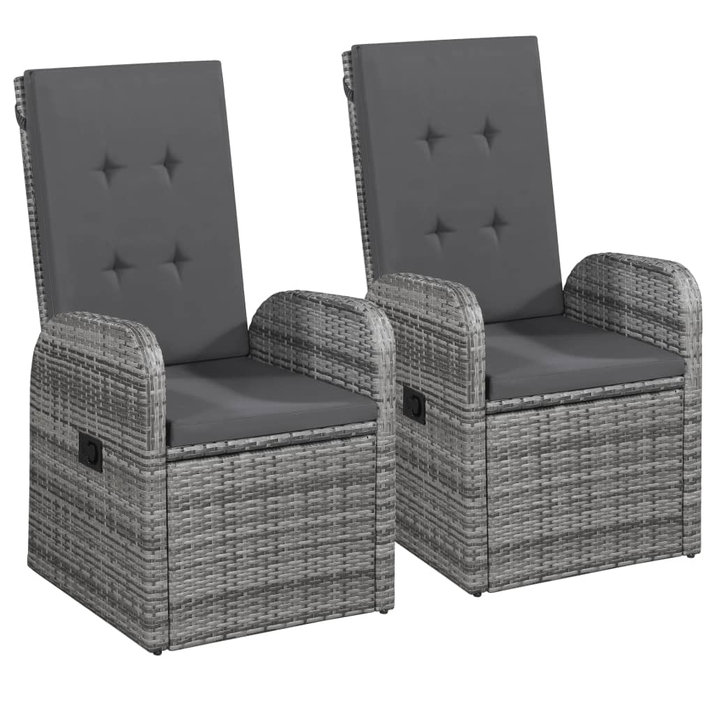5 Piece Garden Dining Set with Cushions Grey