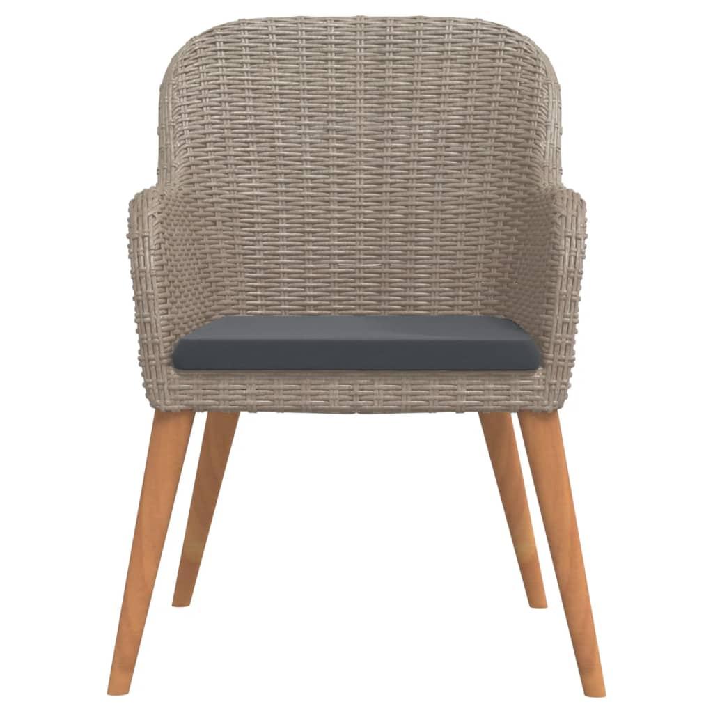 7 Piece Garden Dining Set with Cushions Brown