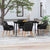 5 Piece Garden Dining Set with Cushions Black