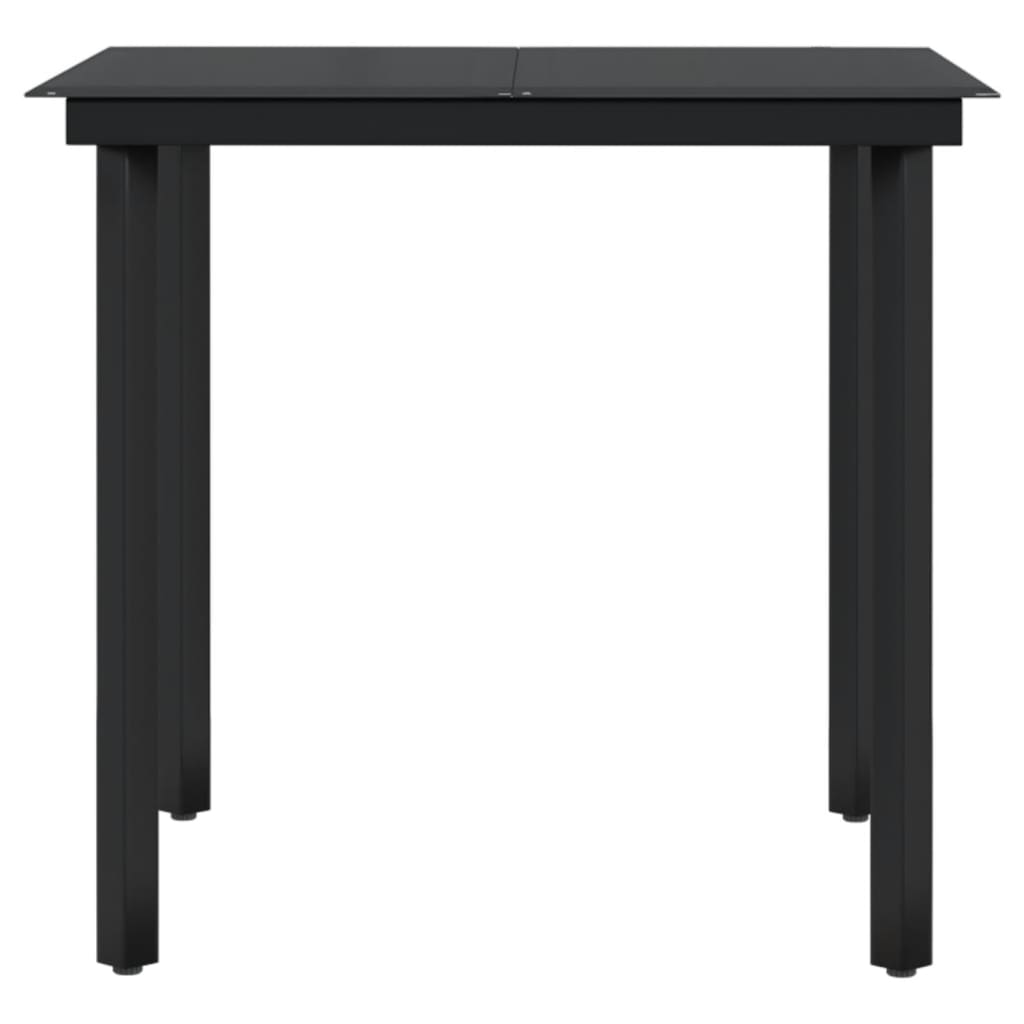 3 Piece Garden Dining Set with Cushions Black