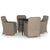 5 Piece Garden Dining Set with Cushions Brown