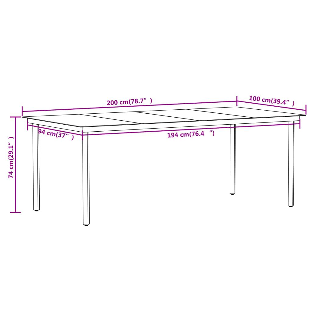9 Piece Garden Dining Set Brown