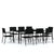 9 Piece Garden Dining Set Black