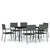 7 Piece Garden Dining Set Grey