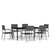 7 Piece Garden Dining Set Grey