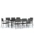 9 Piece Garden Dining Set Grey