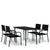 5 Piece Garden Dining Set Black