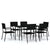 7 Piece Garden Dining Set Black