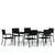 7 Piece Garden Dining Set Black