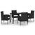 5 Piece Garden Dining Set Black