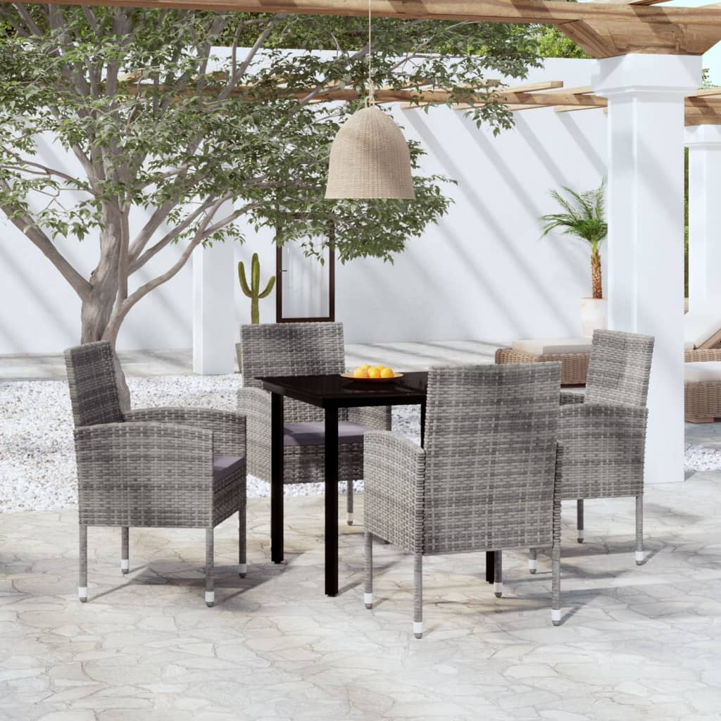 5 Piece Garden Dining Set Anthracite