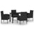 5 Piece Garden Dining Set Black