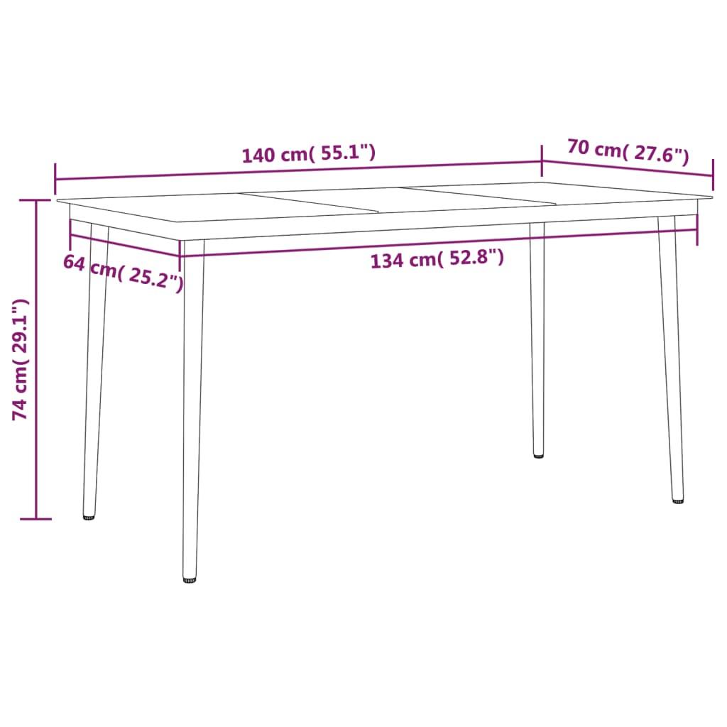 5 Piece Garden Dining Set Anthracite