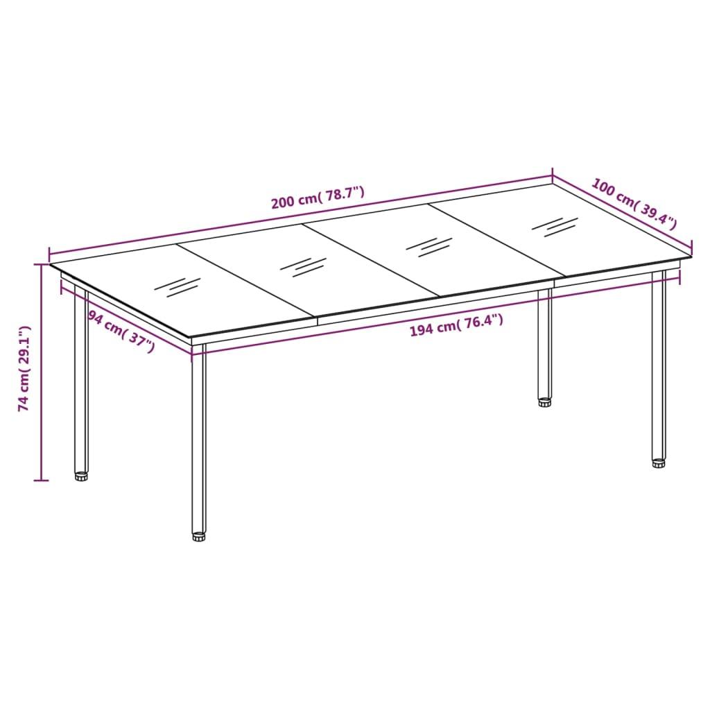7 Piece Garden Dining Set Dark Grey