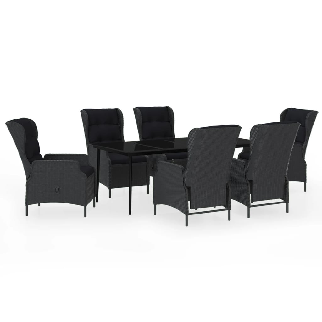 7 Piece Garden Dining Set Dark Grey