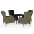 5 Piece Garden Dining Set Brown