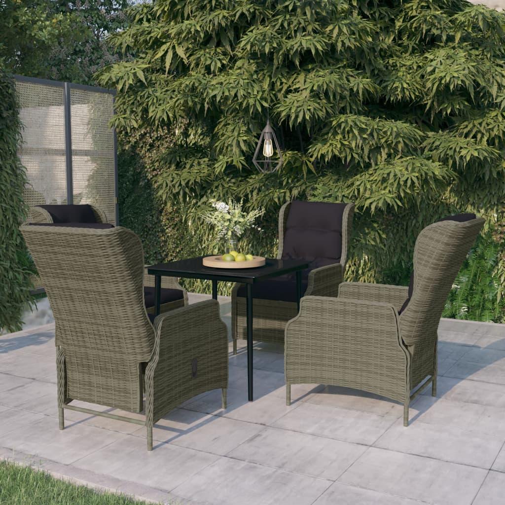 5 Piece Garden Dining Set Brown