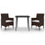 3 Piece Garden Dining Set with Cushions Poly Rattan and Glass