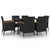 7 Piece Garden Dining Set with Cushions Poly Rattan and Glass