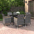 7 Piece Garden Dining Set with Cushions Poly Rattan and Glass