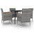 5 Piece Garden Dining Set with Cushions Poly Rattan and Glass