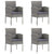 Garden Chairs with Dark Grey Cushions 4 pcs Grey Poly Rattan