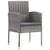 Garden Chairs with Dark Grey Cushions 4 pcs Grey Poly Rattan